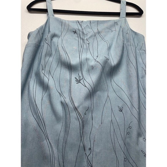 Y2K Rampage Wear Light Blue Floral Womens/Juniors dress Wavy Vine Design sz 11 - Picture 2 of 13